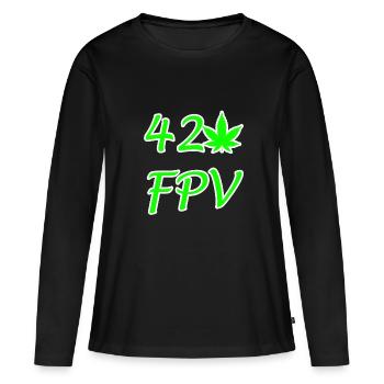 420 FPV - T-shirt manches longues Premium bio Femme - noir - Devant - Julia (174cm)