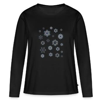 Winter - Frauen Premium Bio Langarmshirt - Schwarz - Vorne - Julia (174cm)