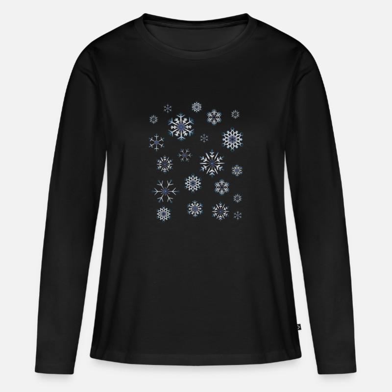 Winter - Frauen Premium Bio Langarmshirt - Schwarz