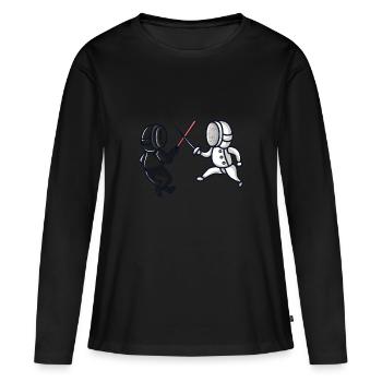Escrime, escrime, fleuret - T-shirt manches longues Premium bio Femme - noir - Devant - Julia (174cm)