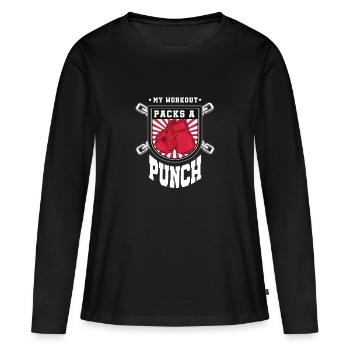 Mon entraînement-packs un coup de poing - T-shirt manches longues Premium bio Femme - noir - Devant - Julia (174cm)