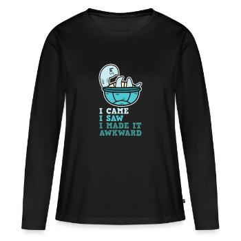 Tortue disant drôle animal de reptile embarrassant - T-shirt manches longues Premium bio Femme - noir - Devant - Julia (174cm)
