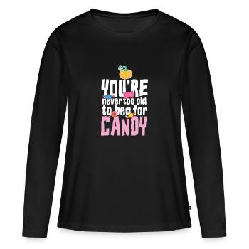 Bonbons d'Halloween - T-shirt manches longues Premium bio Femme - noir - Devant - Julia (174cm)