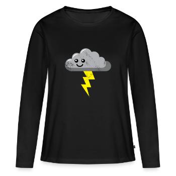 Cadeau de tempête de pluie - T-shirt manches longues Premium bio Femme - noir - Devant - Julia (174cm)