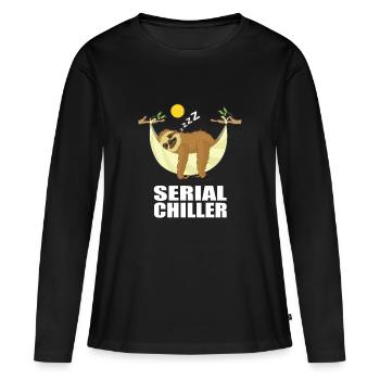 Cadeau de série de refroidisseur de série de paresseux - T-shirt manches longues Premium bio Femme - noir - Devant - Julia (174cm)