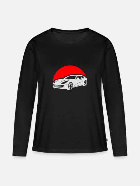 Auto - Frauen Premium Bio Langarmshirt - Schwarz