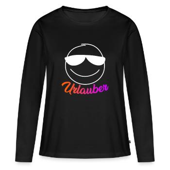 Vacances de vacances - T-shirt manches longues Premium bio Femme - noir - Devant - Julia (174cm)