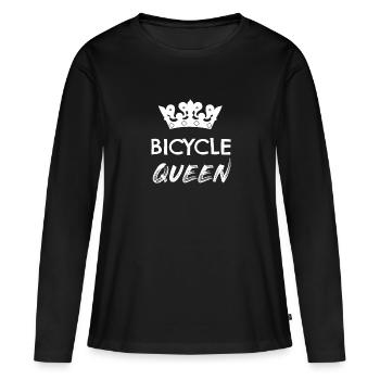 Bicycle woman cycling cyclist - Women's Premium Organic Long Sleeve Shirt - black - Front - Julia (174cm)