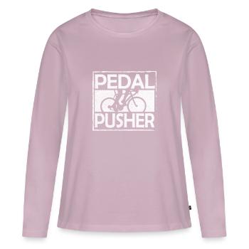Pedal Pusher Biker - Frauen Premium Bio Langarmshirt - Altrosa - Vorne - Julia (174cm)