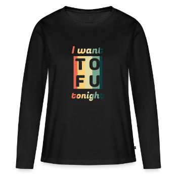 végétalien - T-shirt manches longues Premium bio Femme - noir - Devant - Julia (174cm)