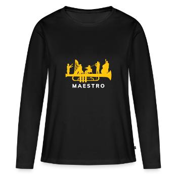 Maestro orchestra en cadeau de trompette - T-shirt manches longues Premium bio Femme - noir - Devant - Julia (174cm)