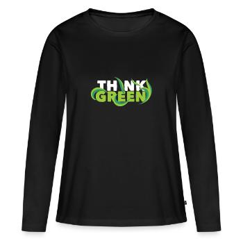 Pensez vert ! Pensez nature verte en bonne santé - T-shirt manches longues Premium bio Femme - noir - Devant - Julia (174cm)