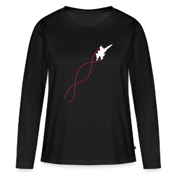 acrobaties aériennes - T-shirt manches longues Premium bio Femme - noir - Devant - Julia (174cm)