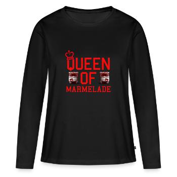 Koenigin de la confiture - T-shirt manches longues Premium bio Femme - noir - Devant - Julia (174cm)