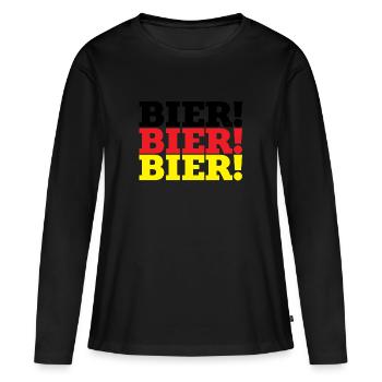- Bier! Bier! Bier! - Frauen Premium Bio Langarmshirt - Schwarz - Vorne - Julia (174cm)