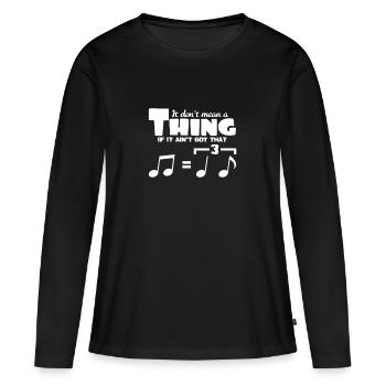 jazz - T-shirt manches longues Premium bio Femme - noir - Devant - Julia (174cm)