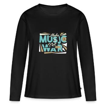 Make Music Not War - Women's Premium Organic Long Sleeve Shirt - black - Front - Julia (174cm)