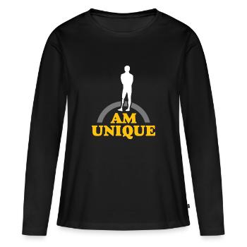 Bras d'invalidité prothétique perdu - T-shirt manches longues Premium bio Femme - noir - Devant - Julia (174cm)
