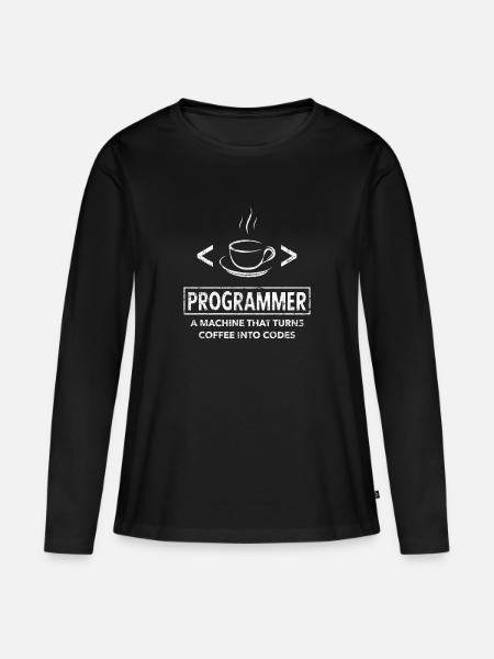 Programmierer - Frauen Premium Bio Langarmshirt - Schwarz