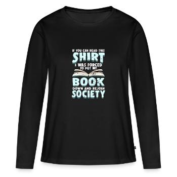 Leseratte - Frauen Premium Bio Langarmshirt - Schwarz - Vorne - Julia (174cm)