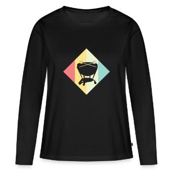 tambour - T-shirt manches longues Premium bio Femme - noir - Devant - Julia (174cm)