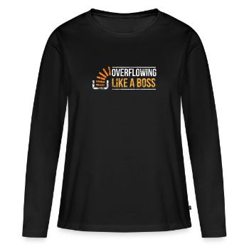Stackoverflow Programmierer - Frauen Premium Bio Langarmshirt - Schwarz - Vorne - Julia (174cm)