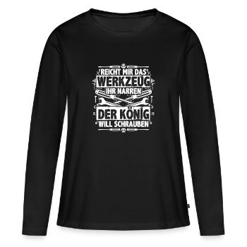 Mécanicien Le roi veut visser cadeau - T-shirt manches longues Premium bio Femme - noir - Devant - Julia (174cm)