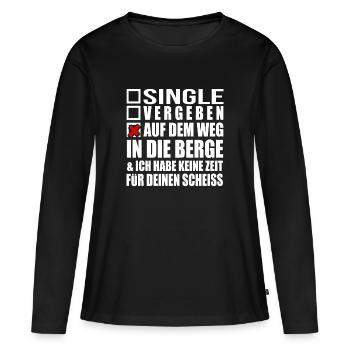 Wandern Keine Zeit - muss in die Berge Geschenk - Frauen Premium Bio Langarmshirt - Schwarz - Vorne - Julia (174cm)