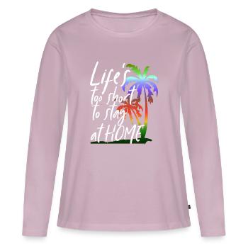 Reis rond de wereld Tourist Vacationer Globetrotter - Vrouwen Premium Bio shirt met lange mouwen - oudroze - Voor - Julia (174cm)