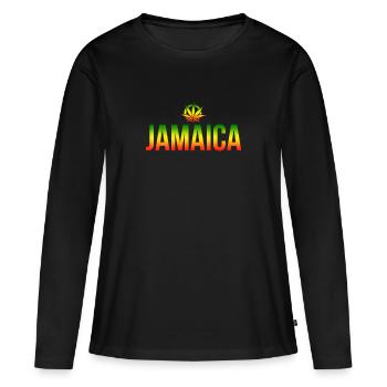 Jamaïque - T-shirt manches longues Premium bio Femme - noir - Devant - Julia (174cm)