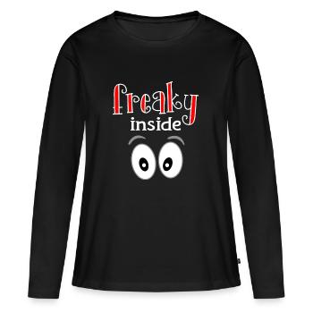 Freaky Inside. Freaks Freak Shirt Nerd fou - T-shirt manches longues Premium bio Femme - noir - Devant - Julia (174cm)