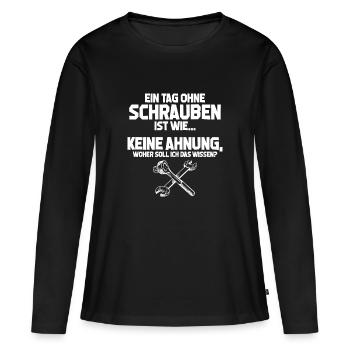 Mechaniker Tag ohne Schrauben? Unmöglich Geschenk - Frauen Premium Bio Langarmshirt - Schwarz - Vorne - Julia (174cm)