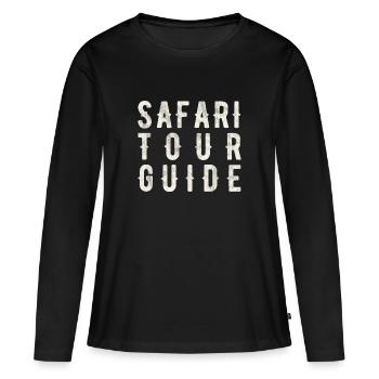Safari Guide - Safari Tour Guide - Women's Premium Organic Long Sleeve Shirt - black - Front - Julia (174cm)