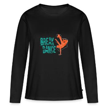 Breakdance - T-shirt manches longues Premium bio Femme - noir - Devant - Julia (174cm)