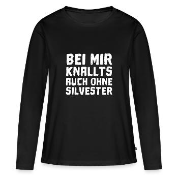 Silvester Silvester Silvester Party - Frauen Premium Bio Langarmshirt - Schwarz - Vorne - Julia (174cm)