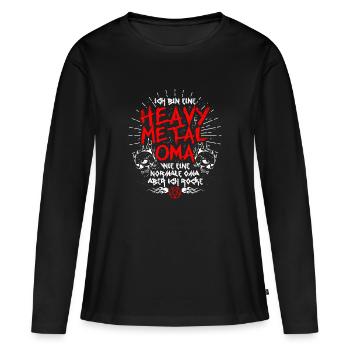 Großmutter Metal-Oma Geschenk - Frauen Premium Bio Langarmshirt - Schwarz - Vorne - Julia (174cm)