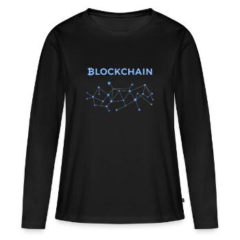 block Chain - Women's Premium Organic Long Sleeve Shirt - black - Front - Julia (174cm)