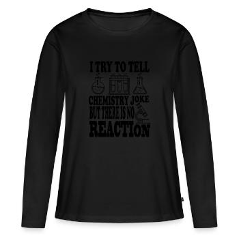 Chimie blague blague - T-shirt manches longues Premium bio Femme - noir - Devant - Julia (174cm)