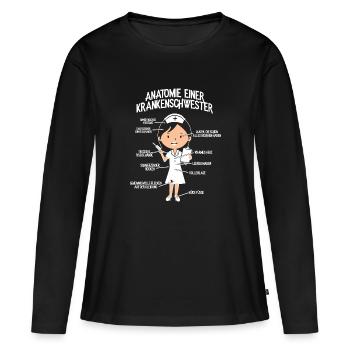 Krankenpflegerin Krankenschwester-Anatom Geschenk - Frauen Premium Bio Langarmshirt - Schwarz - Vorne - Julia (174cm)
