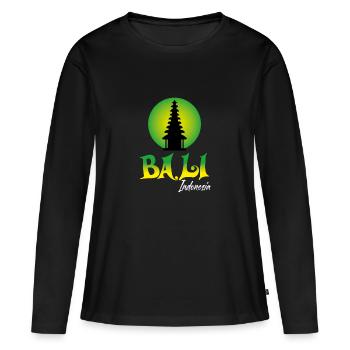 Bali - T-shirt manches longues Premium bio Femme - noir - Devant - Julia (174cm)