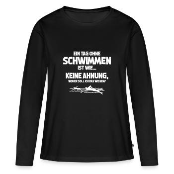 Journée nageur sans nager? Impossible! cadeau - T-shirt manches longues Premium bio Femme - noir - Devant - Julia (174cm)