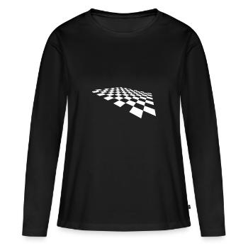 Checkerboard Game Design Geschenk für Brettspiel - Frauen Premium Bio Langarmshirt - Schwarz - Vorne - Julia (174cm)