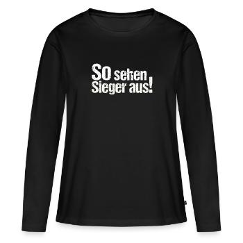 So sehen sieger aus - Frauen Premium Bio Langarmshirt - Schwarz - Vorne - Julia (174cm)