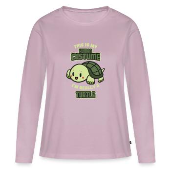Turtle & turtle todo covering - Women's Premium Organic Long Sleeve Shirt - dusky pink - Front - Julia (174cm)