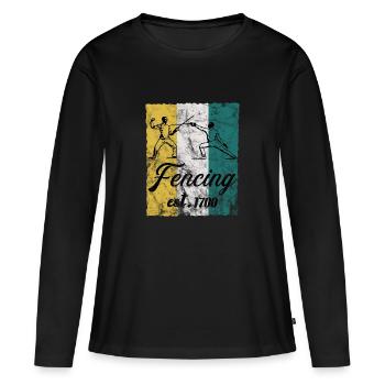 Escrime Cadeau d'escrime pour escrimeur - T-shirt manches longues Premium bio Femme - noir - Devant - Julia (174cm)