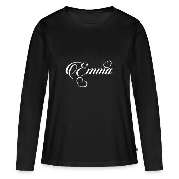 Emma - T-shirt manches longues Premium bio Femme - noir - Devant - Julia (174cm)