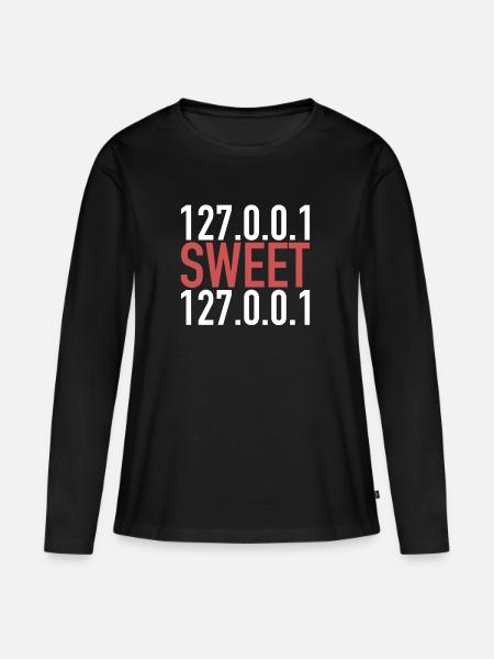 IT Nerd Home Sweet Home 127.0.0.1 Localhost - Frauen Premium Bio Langarmshirt - Schwarz
