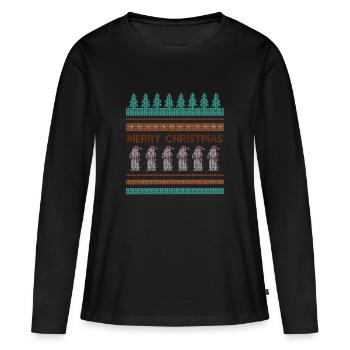 Weihnachts Shirt Geschenk Lustiges Shirt Winter - Frauen Premium Bio Langarmshirt - Schwarz - Vorne - Julia (174cm)