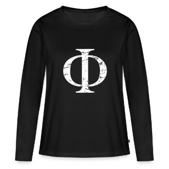 Vintage symbole alphabet grec cadeau de symbole sororité - T-shirt manches longues Premium bio Femme - noir - Devant - Julia (174cm)