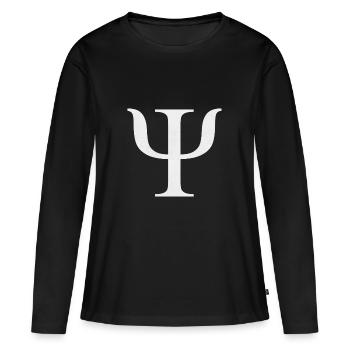 Cadeau De Symbole De Psi Vintage Alphabet Grec Sorority - T-shirt manches longues Premium bio Femme - noir - Devant - Julia (174cm)